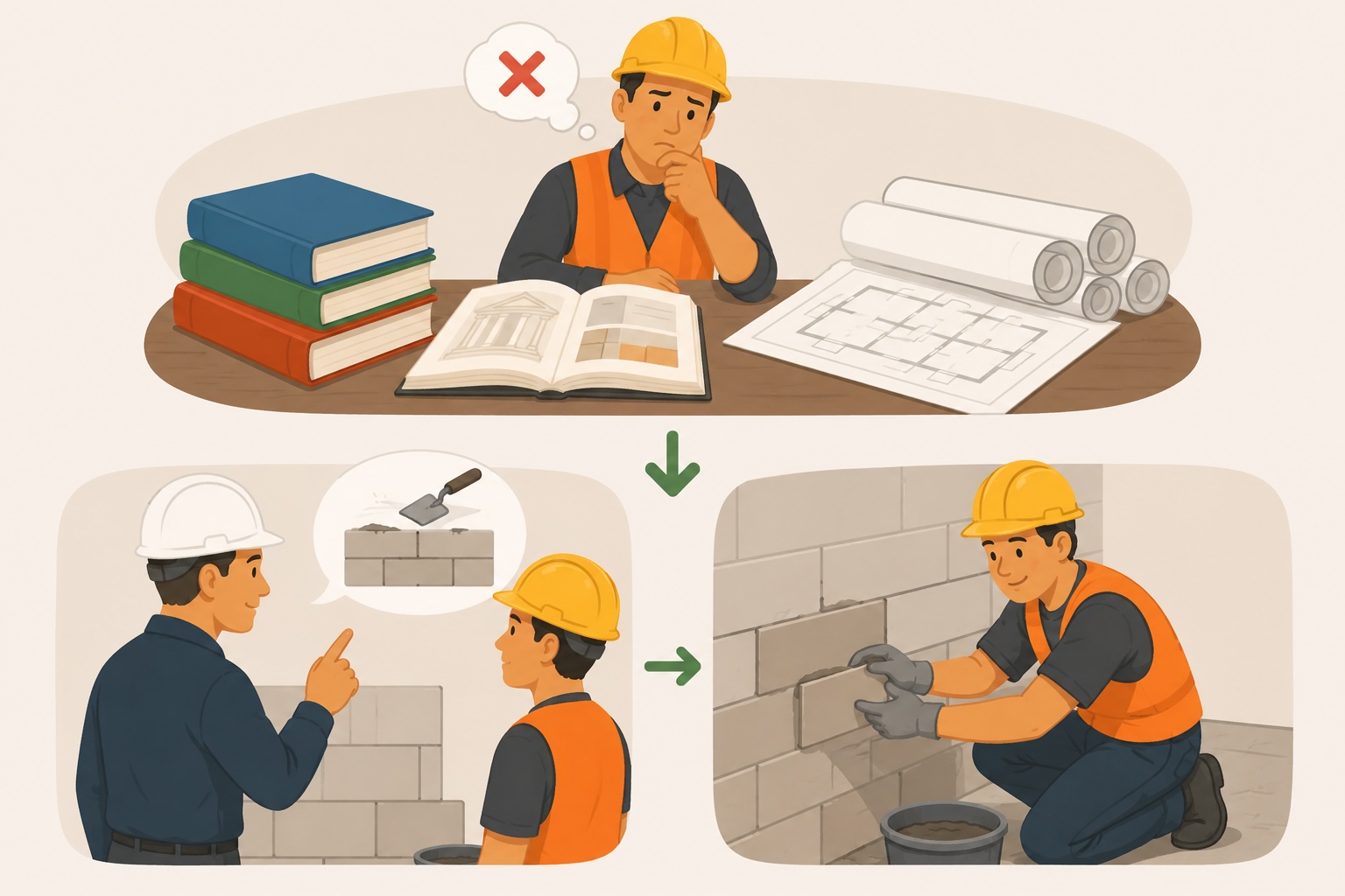 Instead of handing the new worker architecture books and whole-house blueprints, a supervisor gives one focused instruction — how to lay the bricks here — and the worker gets straight to the task.